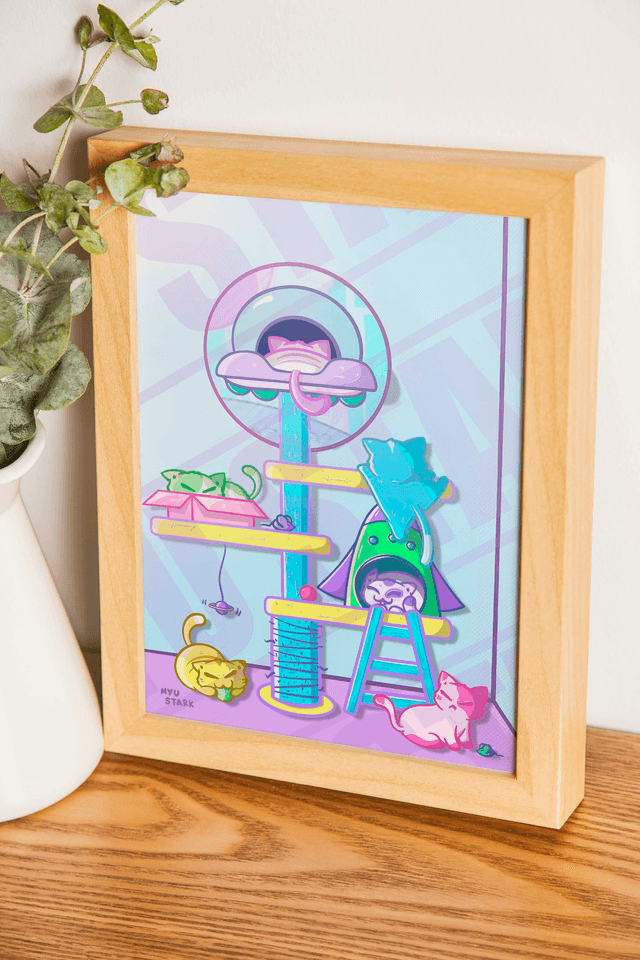 Cats invaders rascador • Print